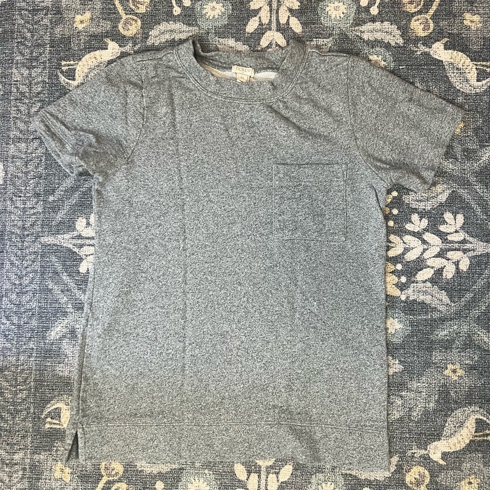 J. Crew thick crewneck front pocket short sleeve top